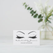 Makeup Eyebrow Lashes Augenbrauen Glitzer Weiß Sil Visitenkarte (Stehend Vorderseite)