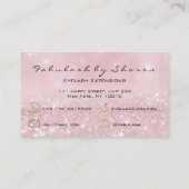 Makeup Eyebrow Lashes Extension Glitzer Gold Pink Visitenkarte (Rückseite)