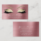 Makeup Eyebrow Lashes Extension Glitzer Rose Gold Visitenkarte (Vorne/Hinten)