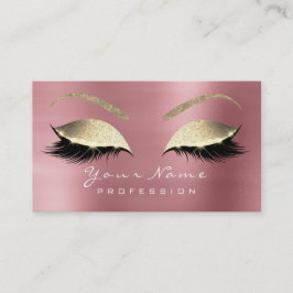 Makeup Eyebrow Lashes Extension Glitzer Rose Gold Visitenkarte