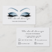 Makeup Eyebrow Lashes Glitzer Blau Schwarz Visitenkarte (Vorne/Hinten)
