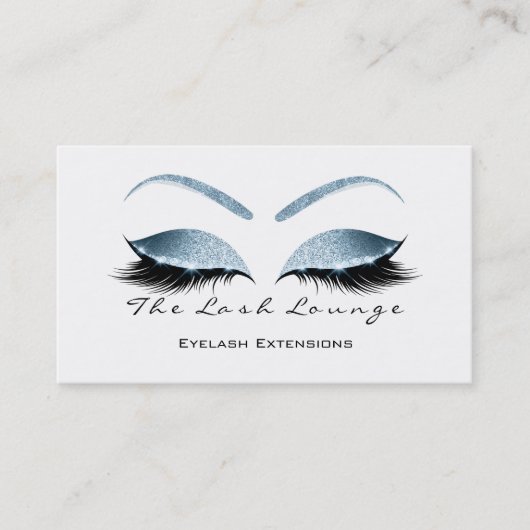 Makeup Eyebrow Lashes Glitzer Blau Schwarz Visitenkarte (Vorderseite)
