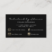 Makeup Eyebrow Lashes Glitzer Coral Gold Marmor Visitenkarte (Rückseite)