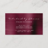 Makeup Eyebrow Lashes Glitzer Crystal Burgundy Lux Visitenkarte (Rückseite)