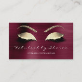 Makeup Eyebrow Lashes Glitzer Crystal Burgundy Lux Visitenkarte (Vorderseite)