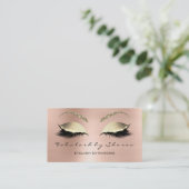Makeup Eyebrow Lashes Glitzer Crystal Rose Gold Visitenkarte (Stehend Vorderseite)