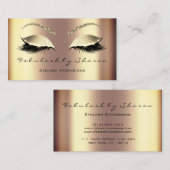 Makeup Eyebrow Lashes Glitzer Crystal Sepia Gold Visitenkarte (Vorne/Hinten)