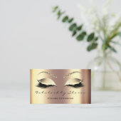 Makeup Eyebrow Lashes Glitzer Crystal Sepia Gold Visitenkarte (Stehend Vorderseite)