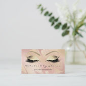 Makeup Eyebrow Lashes Glitzer Diamond Blush Marmor Visitenkarte (Stehend Vorderseite)