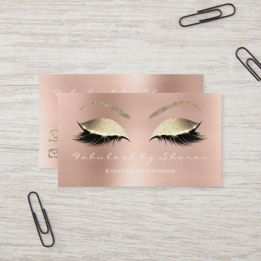 Makeup Eyebrow Lashes Glitzer Diamond Blush White Visitenkarte (Vorderseite/Rückseite Beispiel)