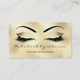 Makeup Eyebrow Lashes Glitzer Diamond Gold Glas Visitenkarte