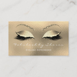 Makeup Eyebrow Lashes Glitzer Diamond Gold White Visitenkarte