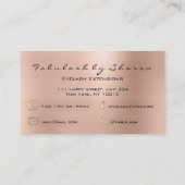 Makeup Eyebrow Lashes Glitzer Diamond Pink Gold Visitenkarte (Rückseite)
