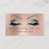 Makeup Eyebrow Lashes Glitzer Diamond Pink Silber Visitenkarte (Vorderseite)