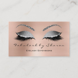 Makeup Eyebrow Lashes Glitzer Diamond Pink Silber Visitenkarte