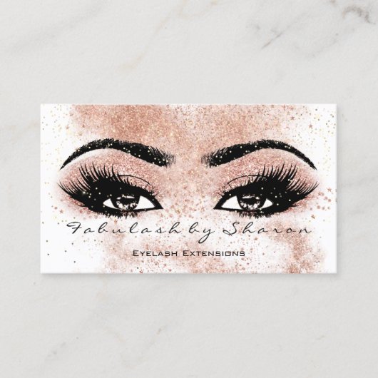 Makeup Eyebrow Lashes Glitzer Eyes Spark Estetican Visitenkarte (Vorderseite)