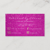 Makeup Eyebrow Lashes Glitzer Gold Confetti Pink Visitenkarte (Rückseite)