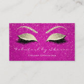 Makeup Eyebrow Lashes Glitzer Gold Confetti Pink Visitenkarte (Vorderseite)