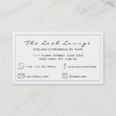 Makeup Eyebrow Lashes Glitzer Gold Schwarz1 Visitenkarte (Rückseite)