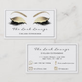Makeup Eyebrow Lashes Glitzer Gold Schwarz2 Visitenkarte (Vorne/Hinten)
