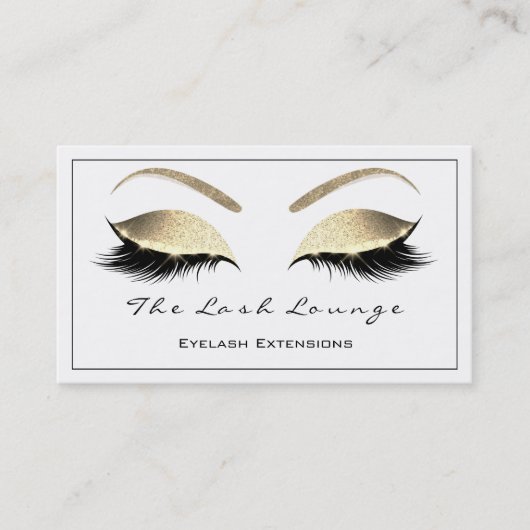Makeup Eyebrow Lashes Glitzer Gold Schwarz2 Visitenkarte (Vorderseite)