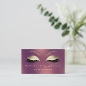 Makeup Eyebrow Lashes Glitzer Green Copper Rose Visitenkarte (Stehend Vorderseite)