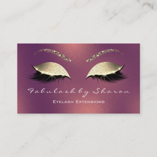 Makeup Eyebrow Lashes Glitzer Green Copper Rose Visitenkarte (Vorderseite)