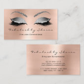Makeup Eyebrow Lashes Glitzer Pink Silver Grau Visitenkarte (Vorne/Hinten)
