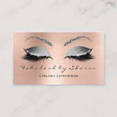 Makeup Eyebrow Lashes Glitzer Pink Silver Grau Visitenkarte (Vorderseite)