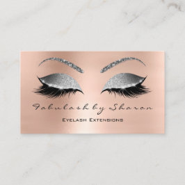 Makeup Eyebrow Lashes Glitzer Pink Silver Grau Visitenkarte