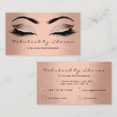 Makeup Eyebrow Lashes Glitzer Rose Gold Blush Visitenkarte (Vorne/Hinten)