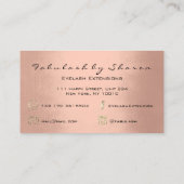 Makeup Eyebrow Lashes Glitzer Rose Gold Blush Visitenkarte (Rückseite)