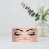 Makeup Eyebrow Lashes Glitzer Rose Gold Blush Visitenkarte (Stehend Vorderseite)