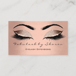 Makeup Eyebrow Lashes Glitzer Rose Gold Blush Visitenkarte