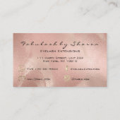 Makeup Eyebrow Lashes Glitzer Rose Gold Luxus Visitenkarte (Rückseite)