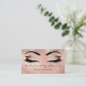 Makeup Eyebrow Lashes Glitzer Rose Gold Luxus Visitenkarte (Stehend Vorderseite)