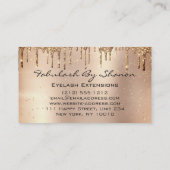Makeup Eyebrow Lashes Glitzer Rose Gold Tropfen Visitenkarte (Rückseite)