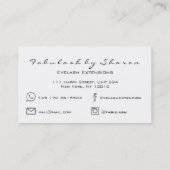 Makeup Eyebrow Lashes Glitzer Silber Grau Weiß Visitenkarte (Rückseite)