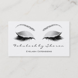 Makeup Eyebrow Lashes Glitzer Silber Grau Weiß Visitenkarte