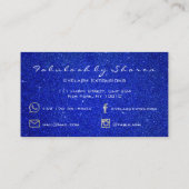 Makeup Eyebrow Lashes Glitzer Silver grau Blau Visitenkarte (Rückseite)