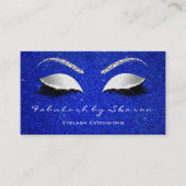 Makeup Eyebrow Lashes Glitzer Silver grau Blau Visitenkarte (Vorderseite)