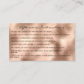 Makeup Eyebrow Lashes Glitzer Tropfen Aftercare Visitenkarte (Rückseite)