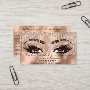 Makeup Eyebrow Lashes Glitzer Tropfen Aftercare Visitenkarte