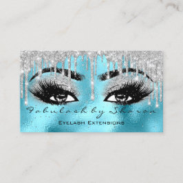 Makeup Eyebrow Lashes Glitzer Tropfen Blue VIP Sil Visitenkarte
