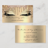 Makeup Eyebrow Lashes Glitzer Tropfen Gold Lux VIP Visitenkarte (Vorne/Hinten)