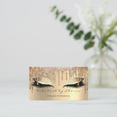 Makeup Eyebrow Lashes Glitzer Tropfen Gold Lux VIP Visitenkarte (Stehend Vorderseite)