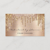 Makeup Eyebrow Lashes Glitzer Tropfen Gold Spark Visitenkarte (Vorderseite)