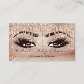 Makeup Eyebrow Lashes Glitzer Tropfen Rose Studio Visitenkarte (Vorderseite)