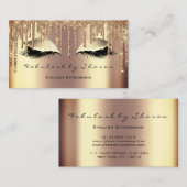 Makeup Eyebrow Lashes Glitzer Tropfen Sepia Gold Visitenkarte (Vorne/Hinten)