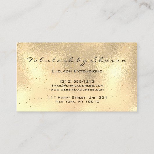 Makeup Eyebrow Lashes Glitzer Tropfen Spark Imitat Visitenkarte (Rückseite)